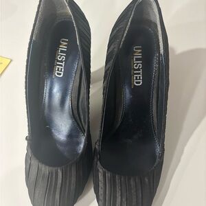 Unlisted Black Pleated Heels
